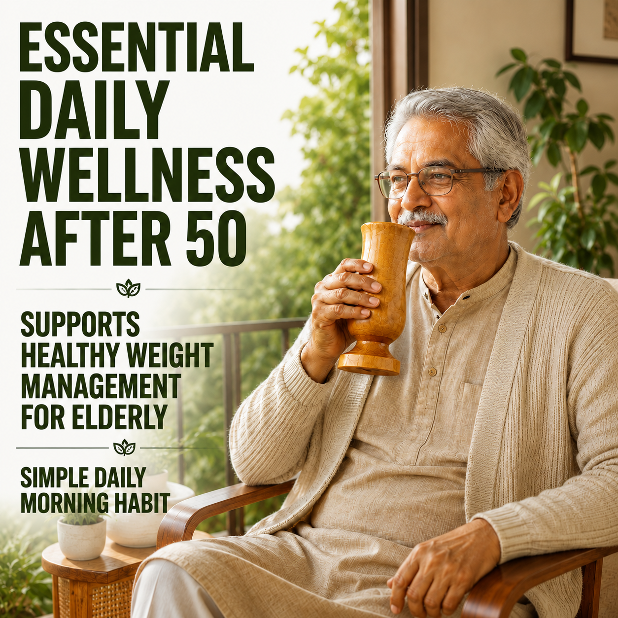 Neem wooden water glass Ayurvedic morning ritual