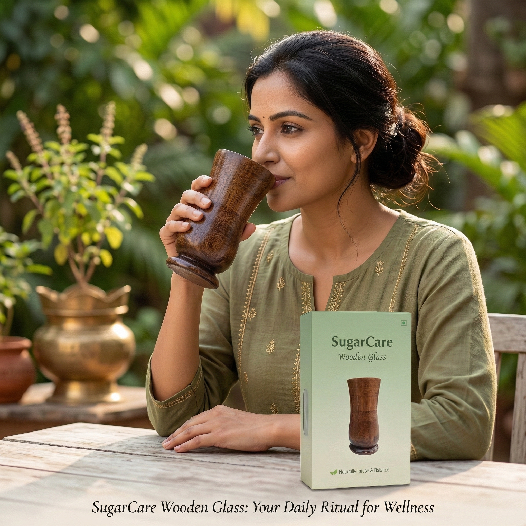 How to use the Vijaysar wooden water glass