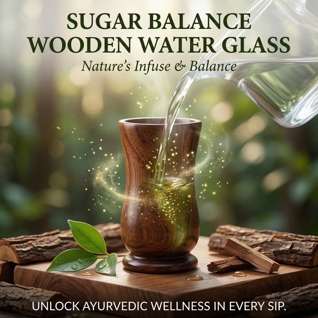 Vijaysar wooden water glass lifestyle